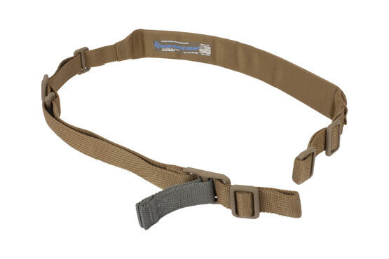 Blue Force Gear Vickers coyote 2-Point combat sling has a wide closed cell padded section for enhanced comfort